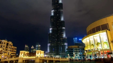 Stock Video Dubai Burj Khalifa At Night And Fountain Live Wallpaper For PC - Free Live Wallpaper