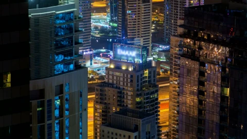 Stock Video Dubai Billboard And Cityscape At Night Live Wallpaper For PC - Free Live Wallpaper