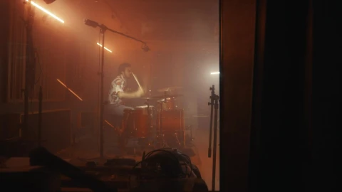 Stock Video Drummer Playing In A Studio Full Of Instruments Live Wallpaper For PC - Free Live Wallpaper