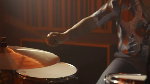 Stock Video Drummer Playing Drums On A Recording Live Wallpaper For PC - Free Live Wallpaper