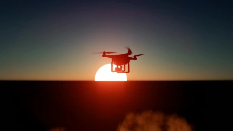 Stock Video Drone Flying Over The Sea During A Sunset Live Wallpaper For PC - Free Live Wallpaper