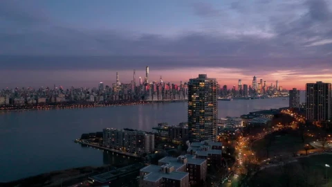 Stock Video Drone Flying Over City Lights Live Wallpaper For PC - Free Live Wallpaper