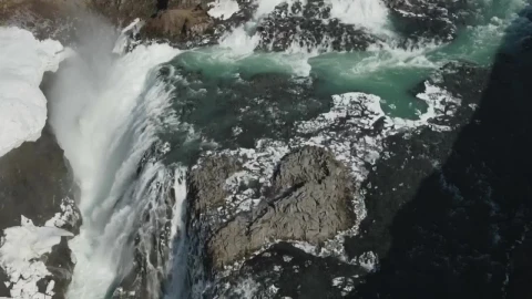 Stock Video Drone Flying Over A Waterfall Live Wallpaper For PC - Free Live Wallpaper
