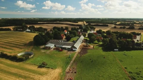 Stock Video Drone Flying Over A Farm Live Wallpaper For PC - Free Live Wallpaper