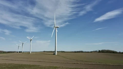Stock Video Drone Flying Near Wind Turbines Live Wallpaper For PC - Free Live Wallpaper