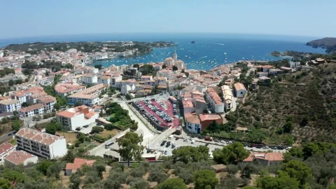 Stock Video Drone Flying Away From A Harbor Town Live Wallpaper For PC - Free Live Wallpaper