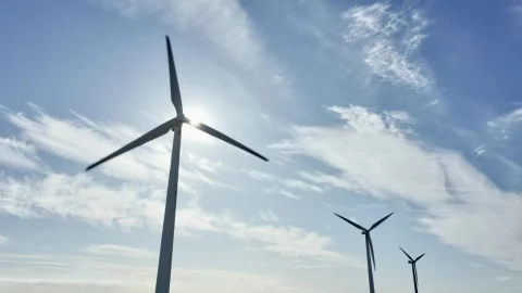 Stock Video Drone Flying Around Wind Turbines Live Wallpaper For PC - Free Live Wallpaper