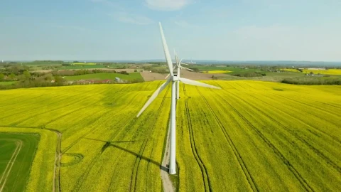 Stock Video Drone Flying Above Wind Turbines Live Wallpaper For PC - Free Live Wallpaper