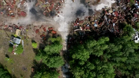 Stock Video Drone Flying Above A Rusty Garbage Site Live Wallpaper For PC - Free Live Wallpaper