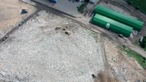 Stock Video Drone Flying Above A City Landfill Site Live Wallpaper For PC - Free Live Wallpaper