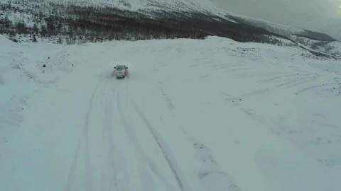 Stock Video Driving Up A Snow Covered Mountain Live Wallpaper For PC - Free Live Wallpaper