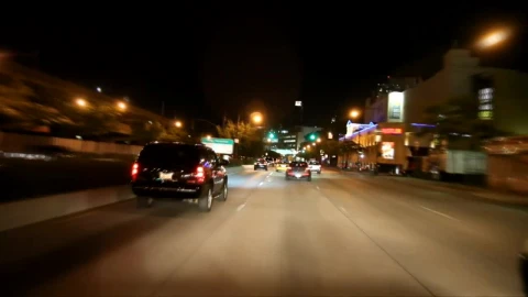 Stock Video Driving Along A Highway During The Night Live Wallpaper For PC - Free Live Wallpaper