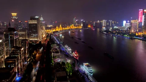 Stock Video Dozens Of Boats Sailing On The River Of A City Live Wallpaper For PC - Free Live Wallpaper