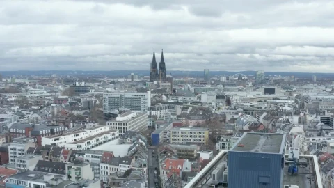 Stock Video Down Shot In A German City Aerial Skyline View Live Wallpaper For PC - Free Live Wallpaper