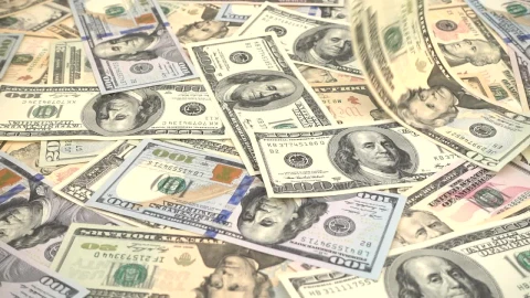 Stock Video Dollars Bills Falling And Covering A Surface Live Wallpaper For PC - Free Live Wallpaper