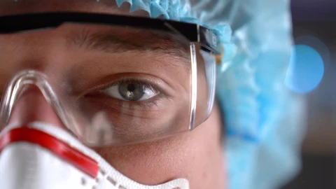 Stock Video Doctors Eye With Protection Glasses Close Up Live Wallpaper For PC - Free Live Wallpaper