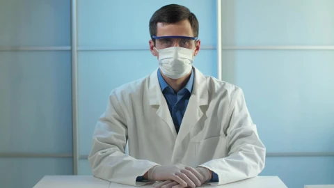 Stock Video Doctor With Mask Sitting Portrait Live Wallpaper For PC - Free Live Wallpaper