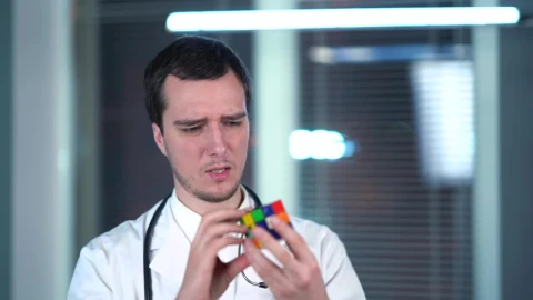Stock Video Doctor Playing With Rubiks Cube Live Wallpaper For PC - Free Live Wallpaper