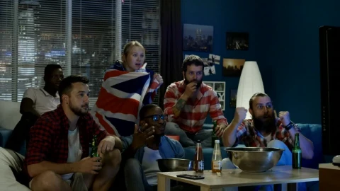 Stock Video Disappointed Fans Watching Sports On The Tv Live Wallpaper For PC - Free Live Wallpaper