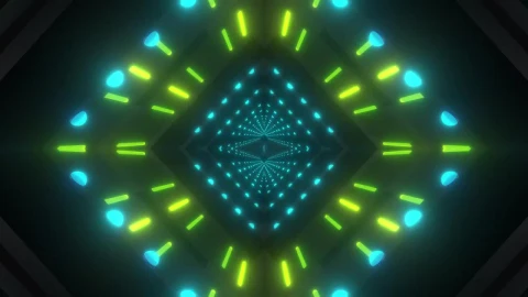 Stock Video Diamond Tunnel Of Blue And Green Neon Lights Live Wallpaper For PC - Free Live Wallpaper