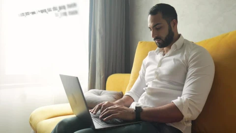 Stock Video Developer Working From Home With Code Overlay On Wall Live Wallpaper For PC - Free Live Wallpaper