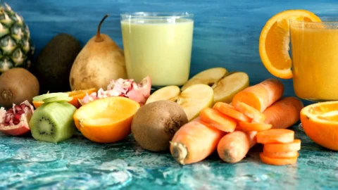 Stock Video Detox Diet Fruit And Vegetable Smoothie Closeup Live Wallpaper For PC - Free Live Wallpaper