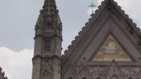 Stock Video Detailed View Of The Facade Of A Gothic Style Church Live Wallpaper For PC - Free Live Wallpaper