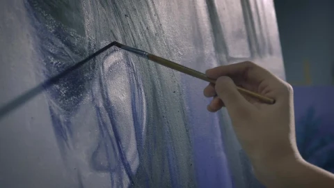 Stock Video Detail View Of An Artist Painting A Picture Live Wallpaper For PC - Free Live Wallpaper