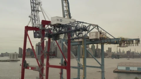 Stock Video Detail View Of A Container Loading Crane In A Port Live Wallpaper For PC - Free Live Wallpaper