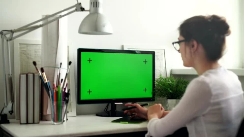 Stock Video Designer Working From Home Green Screen Live Wallpaper For PC - Free Live Wallpaper
