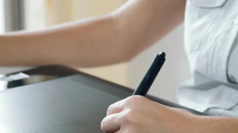 Stock Video Designer Using A Graphical Pen And A Face Mask Live Wallpaper For PC - Free Live Wallpaper