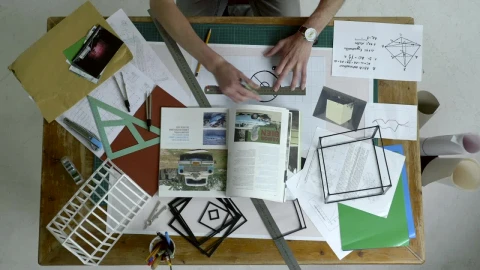Stock Video Designer Drawing On A Messy Desk Live Wallpaper For PC - Free Live Wallpaper