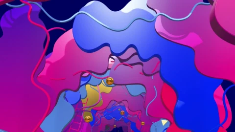Stock Video Descending Platforms In The Form Of Colored Clouds Live Wallpaper For PC - Free Live Wallpaper