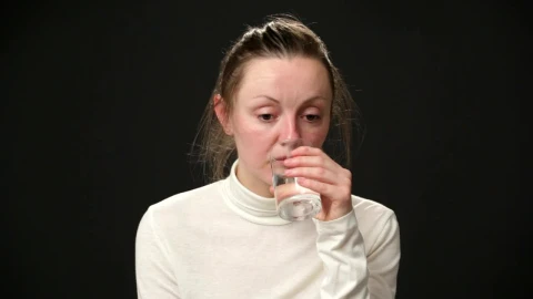 Stock Video Depressed Woman Drinking Water Live Wallpaper For PC - Free Live Wallpaper