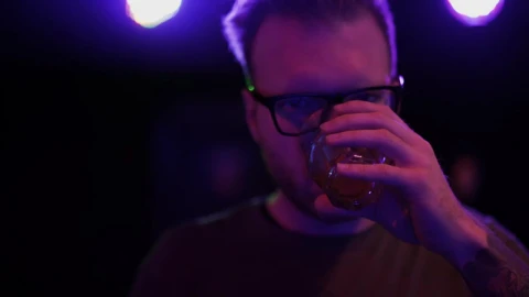 Stock Video Depressed Man Drinking In A Nightclub Live Wallpaper For PC - Free Live Wallpaper