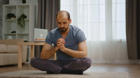 Stock Video Depressed Man Hangs Head In Isolation Live Wallpaper For PC - Free Live Wallpaper