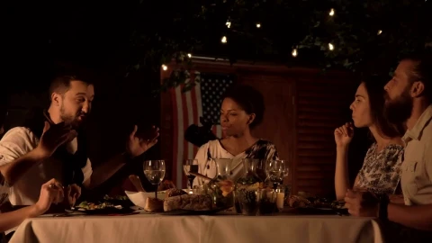 Stock Video Friends Having Dinner Outdoors Live Wallpaper For PC - Free Live Wallpaper