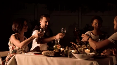 Stock Video Friends Having A Lovely Dinner In The Garden Live Wallpaper For PC - Free Live Wallpaper
