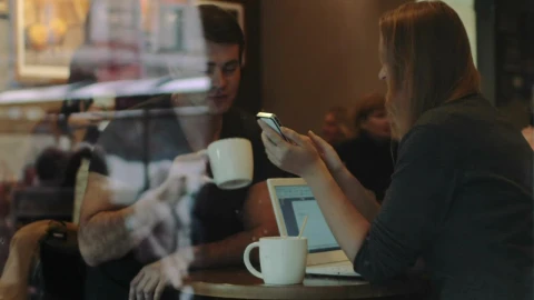 Stock Video Friends Chatting In A Town Coffee Shop Live Wallpaper For PC - Free Live Wallpaper