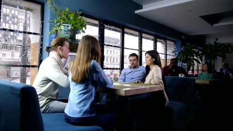 Stock Video Friends Chatting At A Coffee Shop Live Wallpaper For PC - Free Live Wallpaper