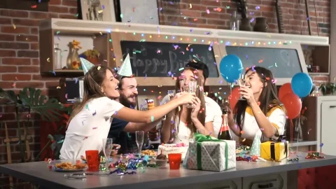 Stock Video Friends Celebrating A Birthday Live Wallpaper For PC - Free Live Wallpaper