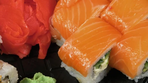 Stock Video Fresh Salmon Sushi Close Up Live Wallpaper For PC - Free Live Wallpaper