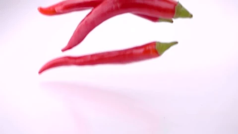 Stock Video Fresh Red Chili Peppers Falling Into Water Live Wallpaper For PC - Free Live Wallpaper