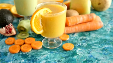 Stock Video Fresh Orange Juice And Vegetables Live Wallpaper For PC - Free Live Wallpaper