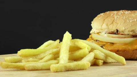 Stock Video French Fries Next To A Burger Live Wallpaper For PC - Free Live Wallpaper