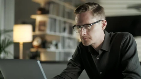 Stock Video Freelancer Working On His Laptop From Home Live Wallpaper For PC - Free Live Wallpaper
