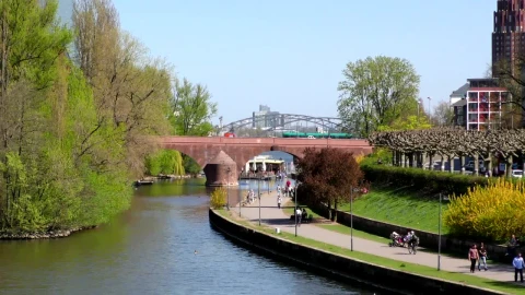 Stock Video Frankfurt City River Live Wallpaper For PC - Free Live Wallpaper