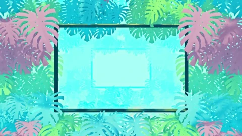 Stock Video Frames Surrounded By Tropical Tree Leaves Live Wallpaper For PC - Free Live Wallpaper