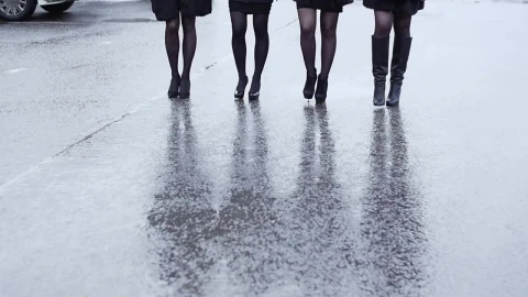 Stock Video Four Women Walking Down A Street Live Wallpaper For PC - Free Live Wallpaper
