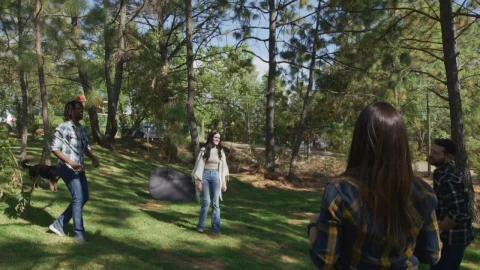 Stock Video Four Friends Playing In A Garden With A Ball Live Wallpaper For PC - Free Live Wallpaper